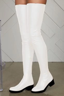 Solid Color On-trend Thigh-Length Boots -Clothing-PrettyTina H21011929 6