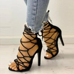 Solid Color Chic Lace-Up Knotted Stiletto Sandals -Clothing-PrettyTina H21040120 11 94d5c129 8437 4cfd 8618 1110a988c740
