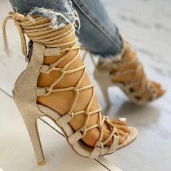 Solid Color Chic Lace-Up Knotted Stiletto Sandals -Clothing-PrettyTina H21040120 3 a3ce7a14 1e63 4396 ab7e 1e96bc824148