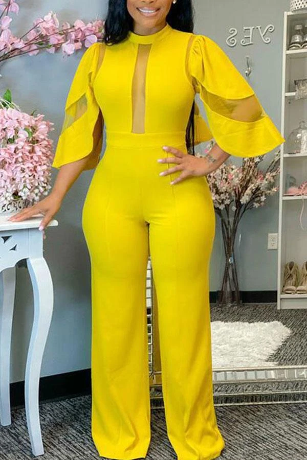 Mesh Patchwork Glamorous Jumpsuit 1 Mesh Patchwork Glamorous Jumpsuit