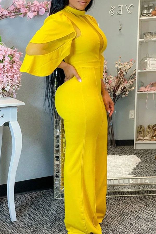 Mesh Patchwork Glamorous Jumpsuit 2 Mesh Patchwork Glamorous Jumpsuit - Image 2