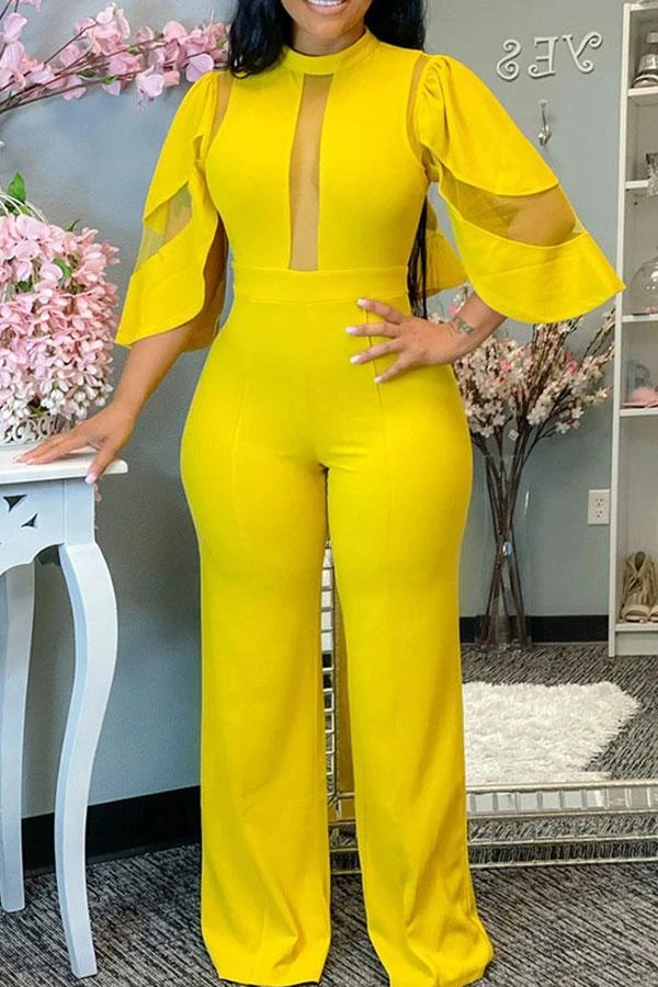 Mesh Patchwork Glamorous Jumpsuit 4 Mesh Patchwork Glamorous Jumpsuit - Image 4