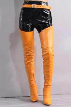 Solid Color Feminine Zipper Block Boots With Belt -Clothing-PrettyTina H21072150 OR 1 70657bd9 878f 44d7 b189 e38382ae21b7