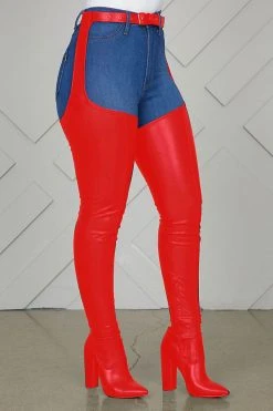 Solid Color Feminine Zipper Block Boots With Belt -Clothing-PrettyTina H21072150 RE 2 fac16642 2c53 45ac 966d 709b11b5491c