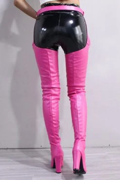 Solid Color Feminine Zipper Block Boots With Belt -Clothing-PrettyTina H21072150 RR 4 2c275b1e 1db0 4d1e ab2b 8b51b9f4e403