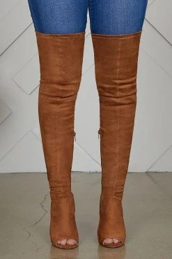 Solid Color Peep Toe Modern Stiletto Boots -Clothing-PrettyTina H21090802 BR 4