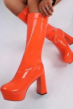 Solid Color Whimsical Zipper Block Platform Boots -Clothing-PrettyTina H21102005 OR 1 b47dd0a2 2e7b 4f17 a049 458cf827c715