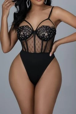 Rhinestone Patchwork Unique Irregular Maxi Dress & Bodysuit -Clothing-PrettyTina H21121437 BK 5