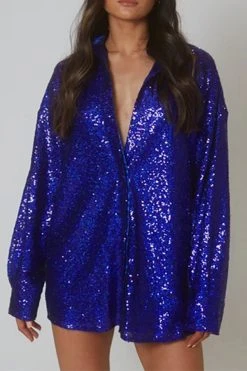 Sequined Lapel Sparkly Button Down Mini Dress -Clothing-PrettyTina H21122945 BL 1 795ee5ef a1cf 403a ad18 f8ae683beb0c