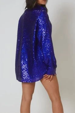 Sequined Lapel Sparkly Button Down Mini Dress -Clothing-PrettyTina H21122945 BL 2 09a47dfd fccd 4d0d 8f8e d076717d19cd