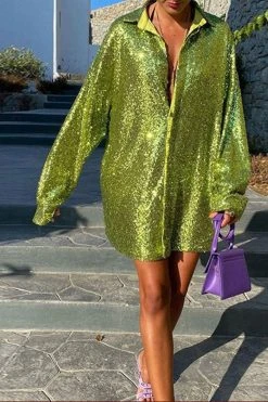 Sequined Lapel Sparkly Button Down Mini Dress -Clothing-PrettyTina H21122945 GR 3 0ec53af4 7471 4144 acec 5bcf2203fe6a