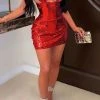 Sequined Spaghetti Strap Party Mini Dress