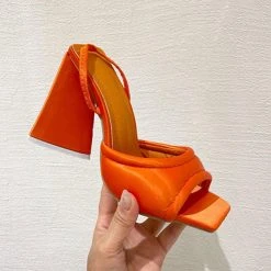 Solid Color Stylish Block Pyramid Heel Sandals -Clothing-PrettyTina H22031626 OR 1 d18da392 5a0a 4266 97b9 cd7828562abc