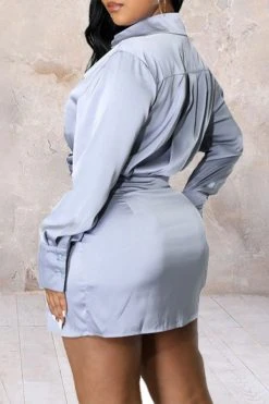 Solid Color On-trend Ruched Irregular Mini Dress 9 Solid Color On-trend Ruched Irregular Mini Dress -Clothing-PrettyTina H22071158 AS 2