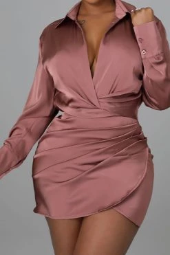 Solid Color On-trend Ruched Irregular Mini Dress 7 Solid Color On-trend Ruched Irregular Mini Dress -Clothing-PrettyTina H22071158 DP 3