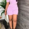 Solid Color Simple Romper With Chain Belt
