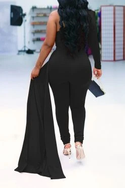 Solid Color One Shoulder Party Ribbons Irregular Jumpsuit -Clothing-PrettyTina H22083095 BK 3 25b33ca7 a95f 4e26 ad3d cd4ffd1d22a7