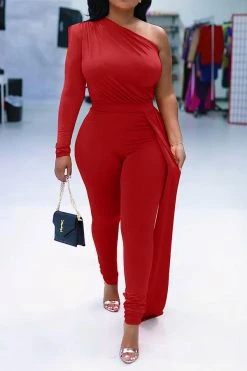 Solid Color One Shoulder Party Ribbons Irregular Jumpsuit -Clothing-PrettyTina H22083095 RE 3 03efb6e5 6ff9 4df5 a7bb 6e69fd7c2af3