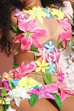 Colorful 3D Flower & Rhinestone Decor Pretty Cutout Waist Mini Dress -Clothing-PrettyTina H22093071 RT 6 8bb13655 32fe 4b74 9e1c 8f616ab92e20