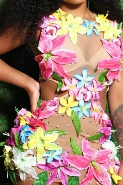 Colorful 3D Flower & Rhinestone Decor Pretty Cutout Waist Mini Dress -Clothing-PrettyTina H22093071 RT 7 5d3d7da7 9ab8 4263 8280 2b08356ddeb3