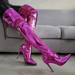 Solid Color Undeniable Over The Knee Patent Leather Boots -Clothing-PrettyTina H22100917 PU 1 909a3707 3802 4bc6 915e 35164f8e5bfe