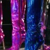 Solid Color Glistening Pointed Toe Boots
