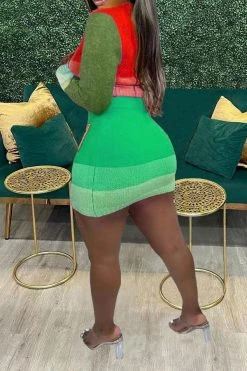 Color Block Cute Knitted Dress Suit -Clothing-PrettyTina H22101939 RE 3