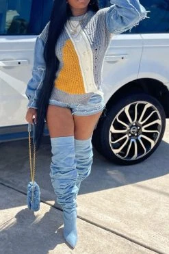 Denim Patchwork Unique Hit Color Sweater 8 Denim Patchwork Unique Hit Color Sweater -Clothing-PrettyTina H22101963 BL 3