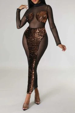 Sequined Patchwork Kitsch See-Through Midi Dress 11 Sequined Patchwork Kitsch See-Through Midi Dress -Clothing-PrettyTina H22121454 CO 5