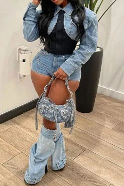 Denim Patchwork Unique Jacket