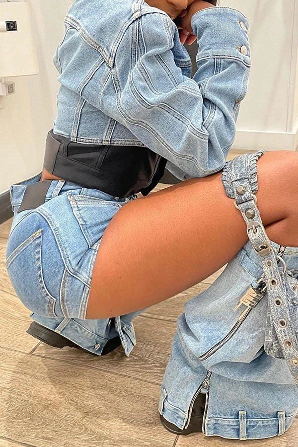 Denim Patchwork Unique Jacket 2 Denim Patchwork Unique Jacket - Image 2