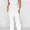 Solid Color Striking Ruffle Belted Jumpsuit