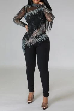 Rhinestone Stylish Mesh Patchwork Bodycon Jumpsuit -Clothing-PrettyTina H23021684 BK 2 e9810786 6d91 4874 9807 5efe21822fd3