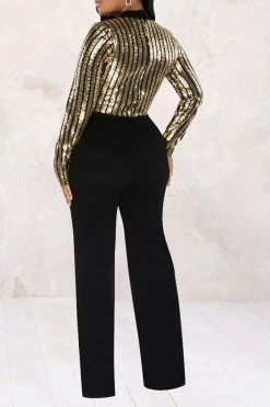 Sequined Patchwork Striking Jumpsuit -Clothing-PrettyTina H23022364 BK 4 81b09d1f 8176 4c6a 84c1 3a8d4c475ec1