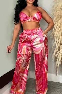 Tribal Floral Print Retro Pant Suit Three Pieces -Clothing-PrettyTina H23030273 RR 3