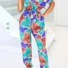 Cartoon Heart Print Cute Lace-Up Jumpsuit