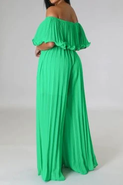 Solid Color Classic Layered Pleated Jumpsuit With Belt 7 Solid Color Classic Layered Pleated Jumpsuit With Belt -Clothing-PrettyTina H23030774 GR 3