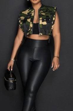 Buckled Design Modern Zipper Denim Camisole -Clothing-PrettyTina H23030809 CF 3