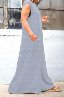 Solid Color Relaxed Wide Leg Jumpsuit -Clothing-PrettyTina H23041934 AS 3