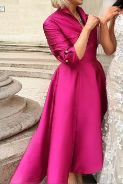 Solid Color Undeniable Swing Midi Dress -Clothing-PrettyTina H23050494 RR 3