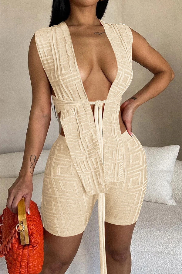 Towel Texture Kitsch Lace-Up Irregular Pant Suit 10 Towel Texture Kitsch Lace-Up Irregular Pant Suit - Image 10