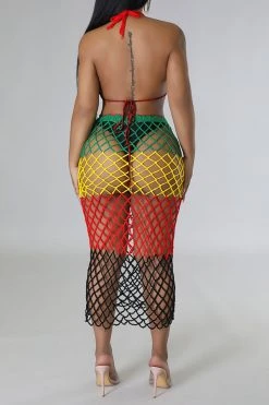 Color Block Pretty Crochet Hollow-Out Skirt Suit Beachwear -Clothing-PrettyTina H23050536 RT 4