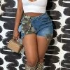 Camouflage Patchwork On-trend Denim Shorts