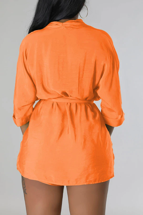 Solid Color Casual Lace-Up Pant Suit 9 Solid Color Casual Lace-Up Pant Suit - Image 9