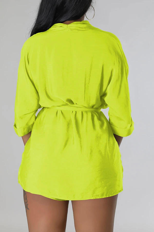 Solid Color Casual Lace-Up Pant Suit 5 Solid Color Casual Lace-Up Pant Suit - Image 5