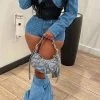 Hit Color Patchwork Stylish Denim Pant Suit