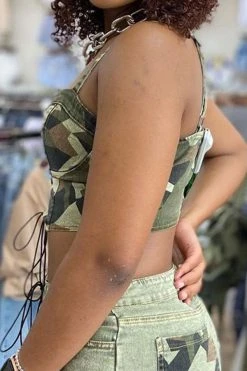 Color Block Camouflage Urban Strappy Camisole 5 Color Block Camouflage Urban Strappy Camisole -Clothing-PrettyTina H23051162 CF 3