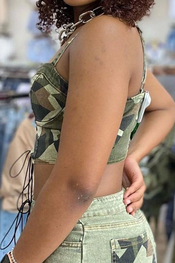 Color Block Camouflage Urban Strappy Camisole 3 Color Block Camouflage Urban Strappy Camisole - Image 3