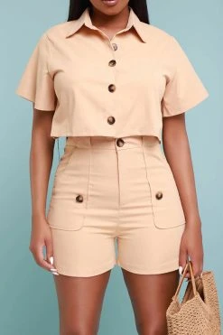 Solid Color Classic Pocket Pant Suit