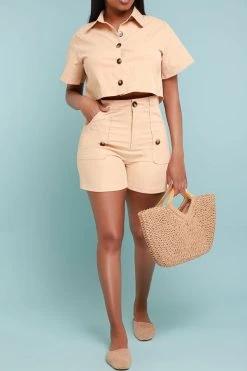 Solid Color Classic Pocket Pant Suit -Clothing-PrettyTina H23060922 AP 3